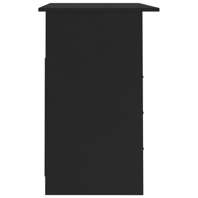 vidaXL rakstāmgalds ar atvilktnēm, 110x50x76 cm, melns, skaidu plāksne