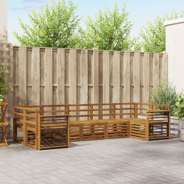 vidaXL Dīvāna komplekti 7 pcs Dabiska Cietā akācijas koks