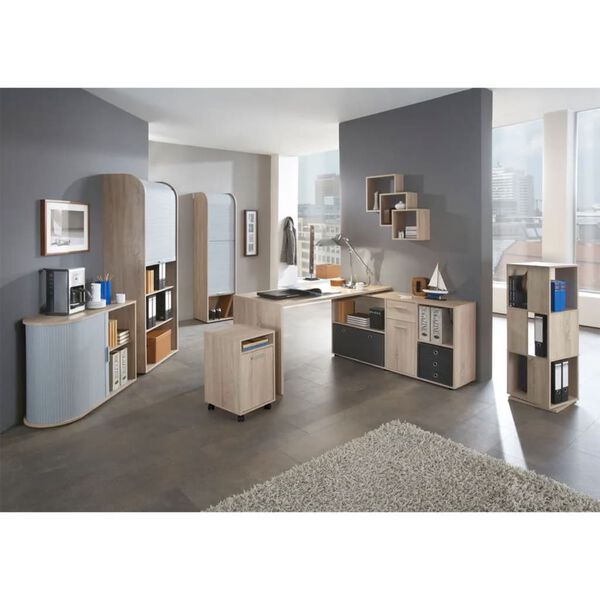 FMD rotējošs failu plaukts, 34x34x108 cm, ozolkoka krāsā