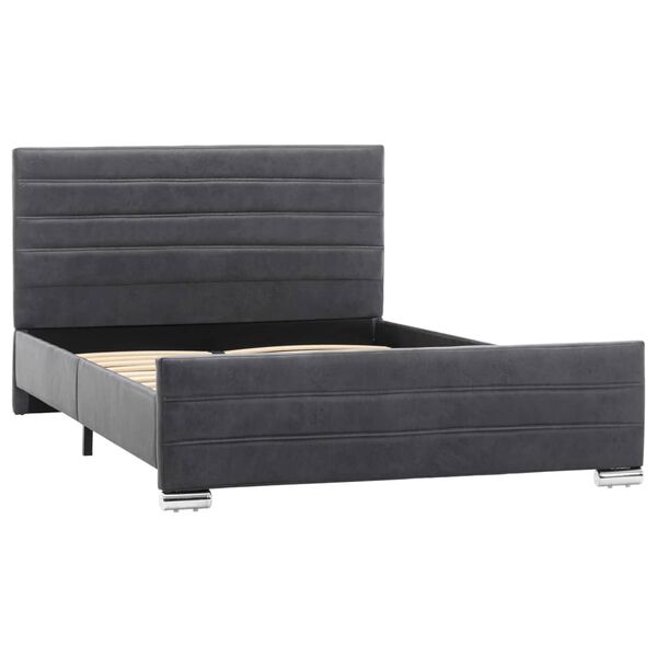 vidaXL gultas rāmis, pelēka mākslīgā zam&scaron;āda, 120x200 cm