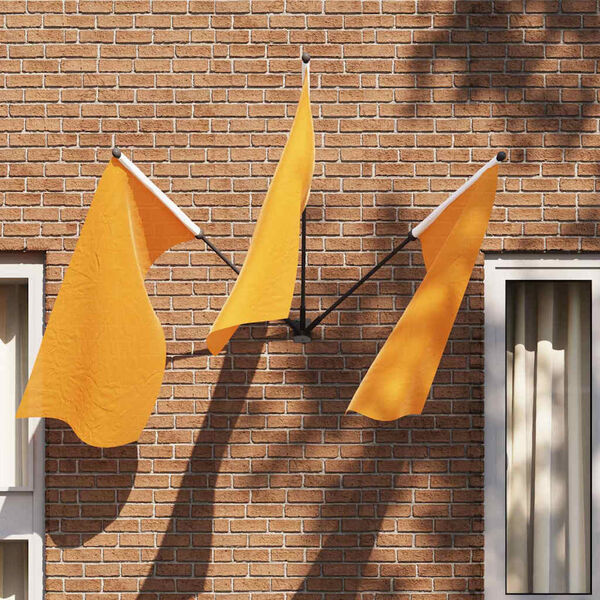 vidaXL Karoga staba turētājs Melna 10.5 x 7.5 cm Tērauds