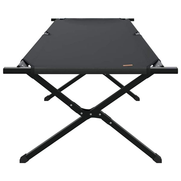vidaXL Salokāma kempinga gulta Melna 210 x 80 x 46 cm Oksfordas audums