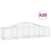vidaXL arkveida gabiona grozi, 20 gb., 200x50x40/60 cm, cinkota dzelzs
