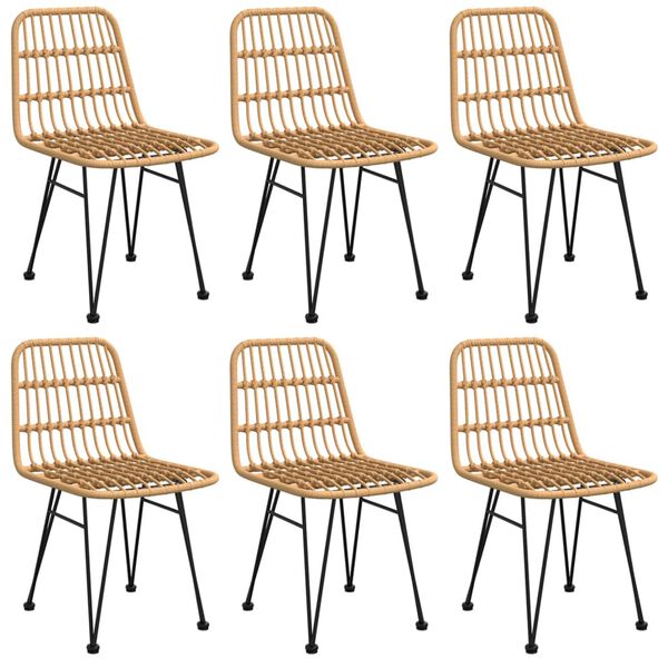 vidaXL 7-daļīgs dārza mēbeļu komplekts, PE rotangpalma