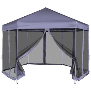 vidaXL nojume ar 6 sānu sienām, ātri uzstādāma, 3,6x3,1 m, tum&scaron;i zila
