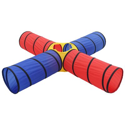 vidaXL bērnu rotaļu tunelis ar 250 bumbiņām, krāsains
