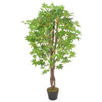 vidaXL mākslīgais augs, kļavas koks ar podiņu, zaļš, 120 cm