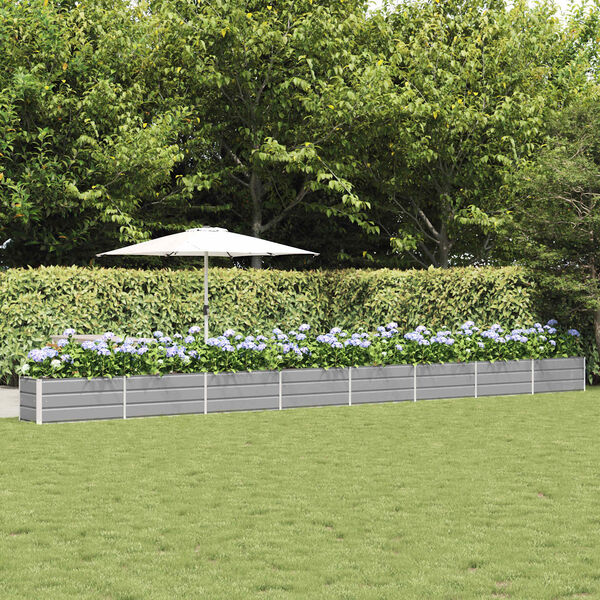 vidaXL Puķu kaste Gai&scaron;i pelēks 480 x 50 x 45 cm Cinkots tērauds