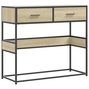 vidaXL konsoles galdiņ&scaron;, koka krāsa, 90x35x80 cm, inženierijas koks