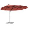 vidaXL Dārza cantilever parasols Sarkanbrūns 372 x 198 x 243 cm