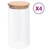 vidaXL uzglabā&scaron;anas burkas ar bambusa vāku, 4 gab., 1200 ml