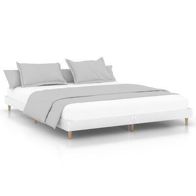 vidaXL gultas rāmis, balts, 120x200 cm, inženierijas koks