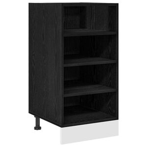 vidaXL Virtuves pamatstāvs ar plauktu Melns ozols 40 x 44,5 x 81,5 cm