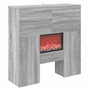 vidaXL Elektriskais kamīns Pelēks Sonoma 75 x 24,5 x 75 cm