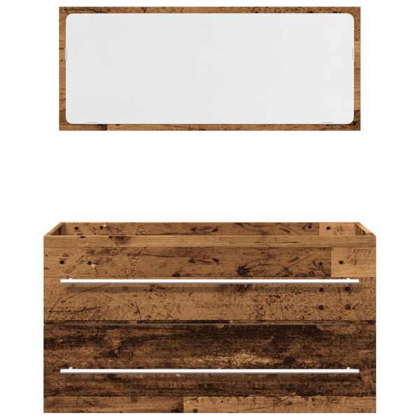 vidaXL 2-daļīgs vannasistabas mēbeļu komplekts, veca koka, koks