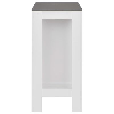 vidaXL bāra galds ar plauktu, balts, 110x50x103 cm
