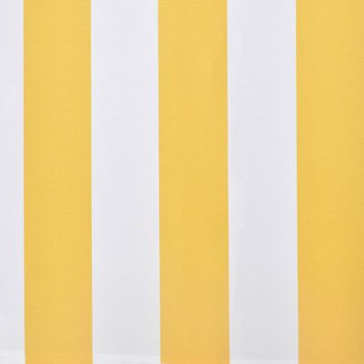 vidaXL izvelkama markīze, 300 cm, ar roku darbināma, dzeltena ar baltu