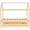vidaXL bērnu gultas rāmis ar atvilktni, priedes masīvkoks, 80x160 cm