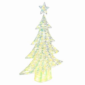 vidaXL Ziemassvētku eglīte 120 LED Silti balta 120,5 cm PET