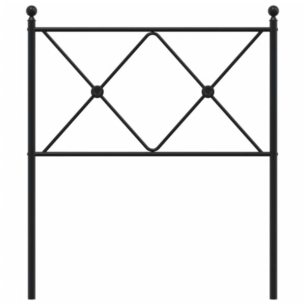 vidaXL gultas galvgalis, metāls, melns, 80 cm