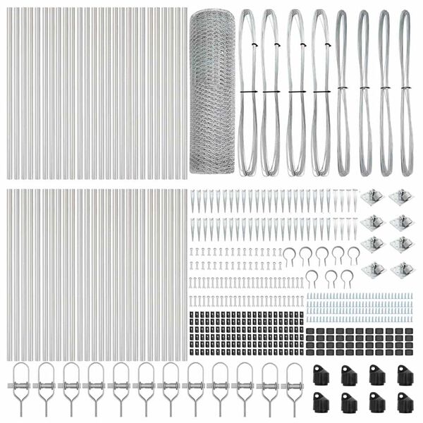 vidaXL Žoga āķis Sudraba 100 x 0,6 m (13 mm sieta) Tērauds