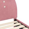 vidaXL Bērnu gultas rāmis ar galvgali Rozā 90 x 190 cm Samts
