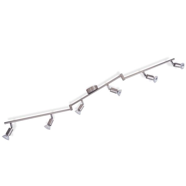 vidaXL griestu lampa ar 6 LED gaismām, satīna niķelis