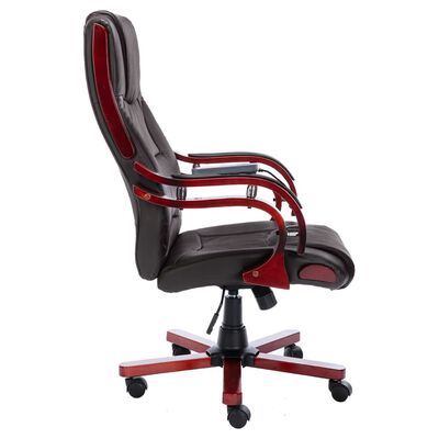 vidaXL biroja masāžas krēsls, brūna dabīgā āda