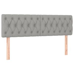 vidaXL gultas galvgaļi, gai&scaron;i pelēks, 144x7x78/88 cm, audums