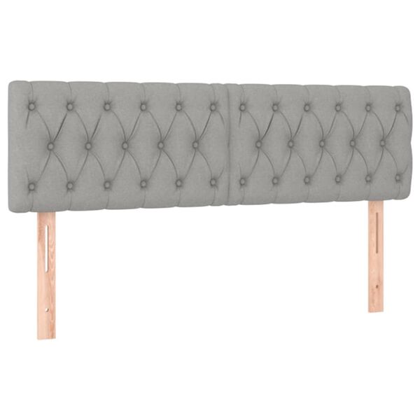 vidaXL gultas galvgaļi, 2 gab., 72x7x78/88 cm, gai&scaron;i pelēks audums