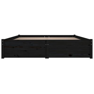 vidaXL gultas rāmis ar atvilktnēm, melns, 140x190 cm