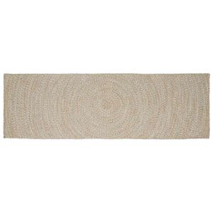 vidaXL Lauka paklājs Dabisks un balts 60 x 250 cm Džuta