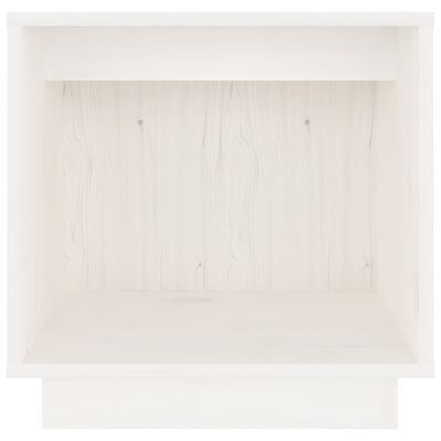 vidaXL naktsgaldiņš, balts, 40x30x40 cm, priedes masīvkoks