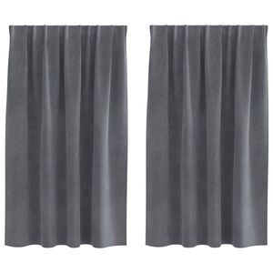 vidaXL Aptum&scaron;ojo&scaron;ie aizkari 2 pcs Gai&scaron;i pelēks 140 x 140 cm Samts