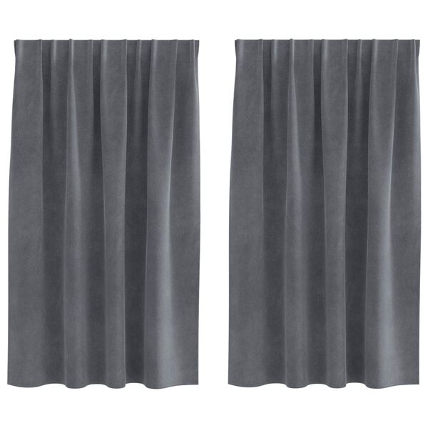 vidaXL Aptum&scaron;ojo&scaron;ie aizkari 2 pcs Gai&scaron;i pelēks 140 x 140 cm Samts