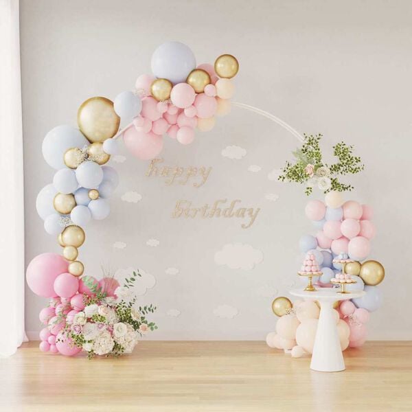 vidaXL Kāzu arka Balts 220 x 45 x 200 cm Tērauds