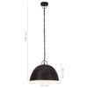vidaXL griestu lampa, industriāls dizains, melna, 25 W, 41 cm, E27