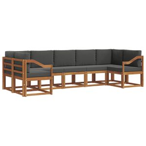 vidaXL Āra dīvānu komplekts ar spilvenu 7 pcs Dabisks un antracīts