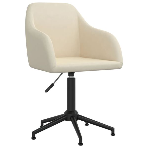 vidaXL grozāms virtuves krēsls, krēmkrāsas samts