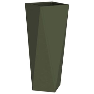 vidaXL Puķu kaste Olīvu zaļ&scaron; 30 x 30 x 75 cm Tērauds