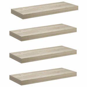 vidaXL sienas plaukti, 4 gab., ozolkoka krāsā, 60x23,5x3,8 cm, MDF
