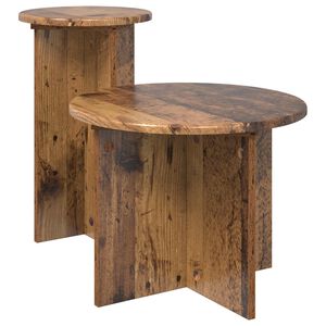 vidaXL Sānu galdiņu komplekts 2 gab. Vecs koks &Oslash; 45 x 35 cm