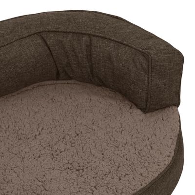 vidaXL ergonomiska suņu gulta, 60x42 cm, lina dizains, brūna