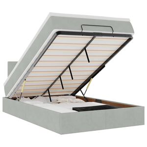 vidaXL Osmaņu gultas rāmis ar matrača gai&scaron;i pelēks 120x200cm samts