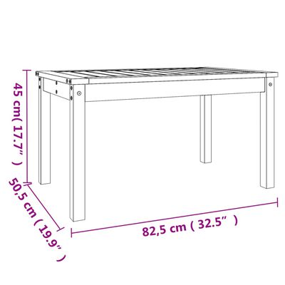 vidaXL dārza galds, 82,5x50,5x45 cm, priedes masīvkoks, pelēks
