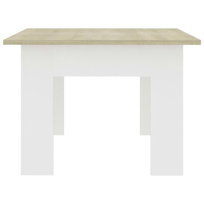 vidaXL kafijas galdiņš, balta un ozolkoka krāsa, 100x60x42 cm