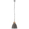 vidaXL griestu lampa, industriāla, pelēka, dzelzs, koks, 35 cm, E27