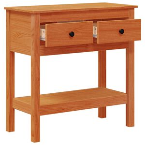 vidaXL Konsoles galds Vaks brūns 75 x 35 x 75 cm Ciets priedes koks