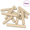 vidaXL Koka dībeļi 12 gab. Brūna &Oslash; 8 x 50 mm Masīvkoks