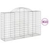 vidaXL arkveida gabiona grozi, 13gb., 200x50x120/140cm, cinkota dzelzs